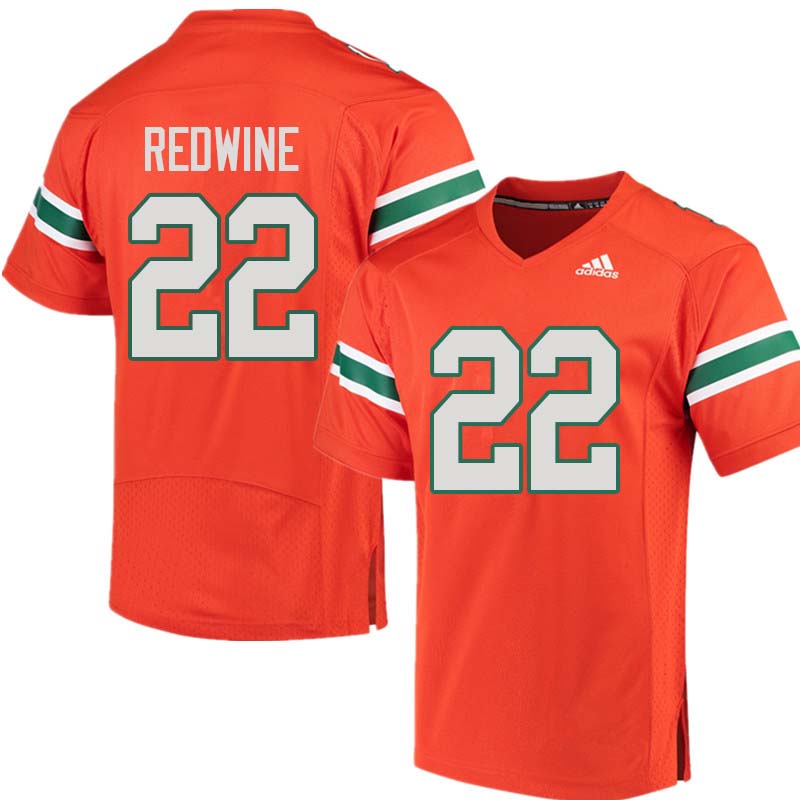 Adidas Miami Hurricanes #22 Sheldrick Redwine College Football Jerseys Sale-Orange